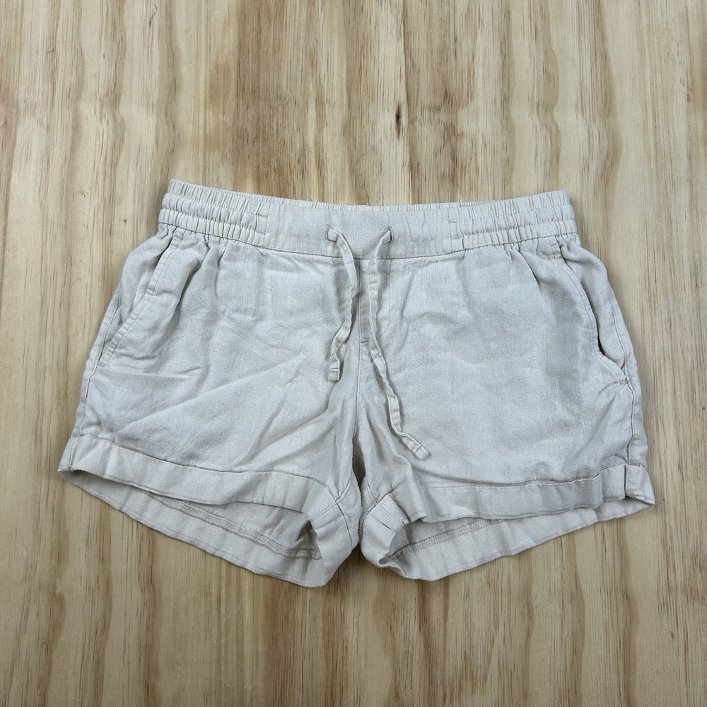 Old Navy Women's Small Linen Blend Drawstring Shorts Casual Summer